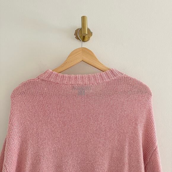 Something Navy Crew Neck Knit Pullover Sweater Pink M - Picture 8 of 8